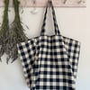 Navy Gingham beach bag tote bag