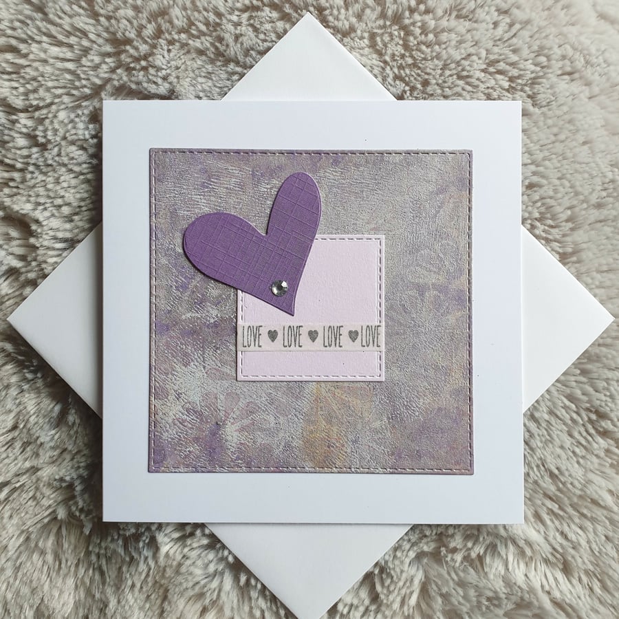 Lilac Heart Anniversary, Valentine's Card 