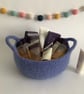 FELTED 'FUSSPOT'  BOWL , tray , desk tidy .Denim blue (with handles ). - Image 5