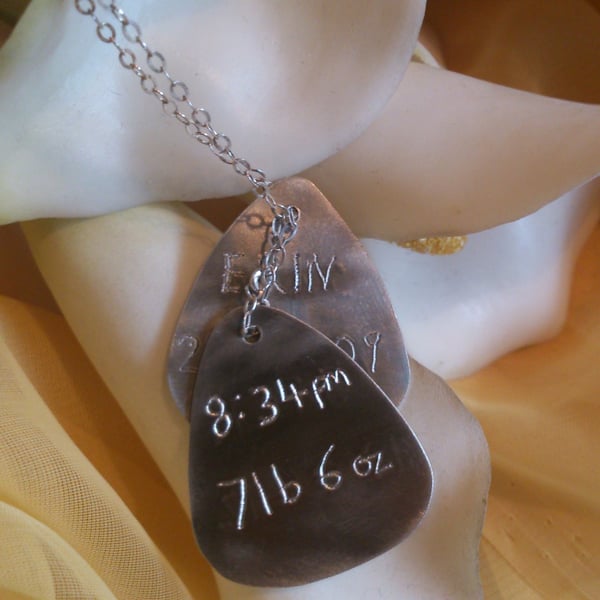 Plectrum style dog tags