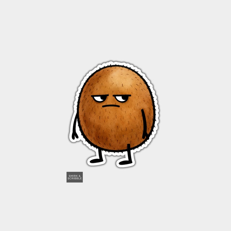 Funny Snarky Vinyl Sticker For Adults - Grumpy Coconut