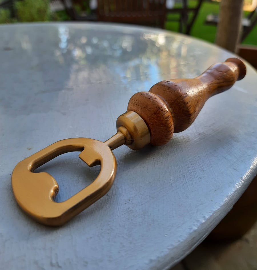 Handmade Woodturned Mango & Cherry Bottle Opener