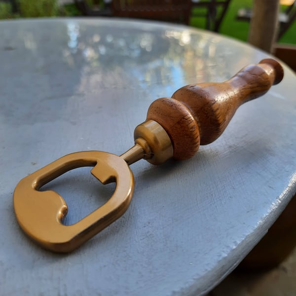 Handmade Woodturned Mango & Cherry Bottle Opener