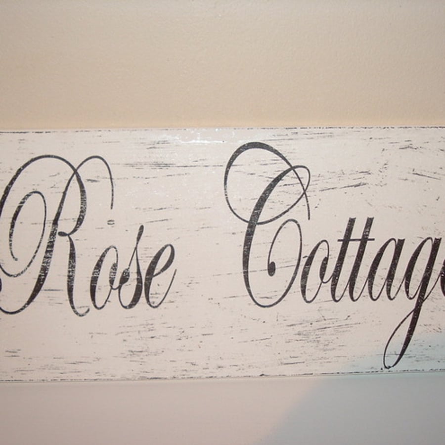 shabby chic distressed plaque- personalised house sign