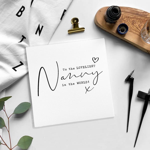 NANNY birthday card - blank card