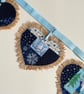 Christmas Hessian Hearts bunting - blue - Image 3
