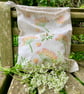 Large Block Printed Drawstring Bag Colourful Cow Parsley