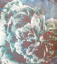 Cushion cover envelope style printed velvet blue flower and polkadot. - Image 5