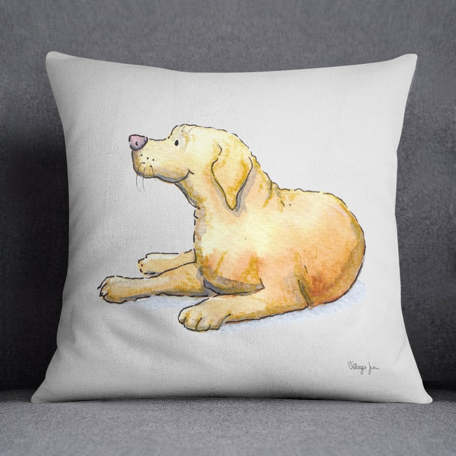 Labrador Yellow Laying Cushion