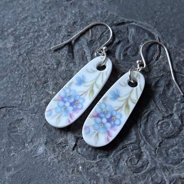Handmade Earrings One of a Kind Sterling Silver Eco Friendly Gifts Forget Me Not