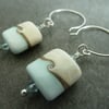 sterling silver, lampwork glass earrings