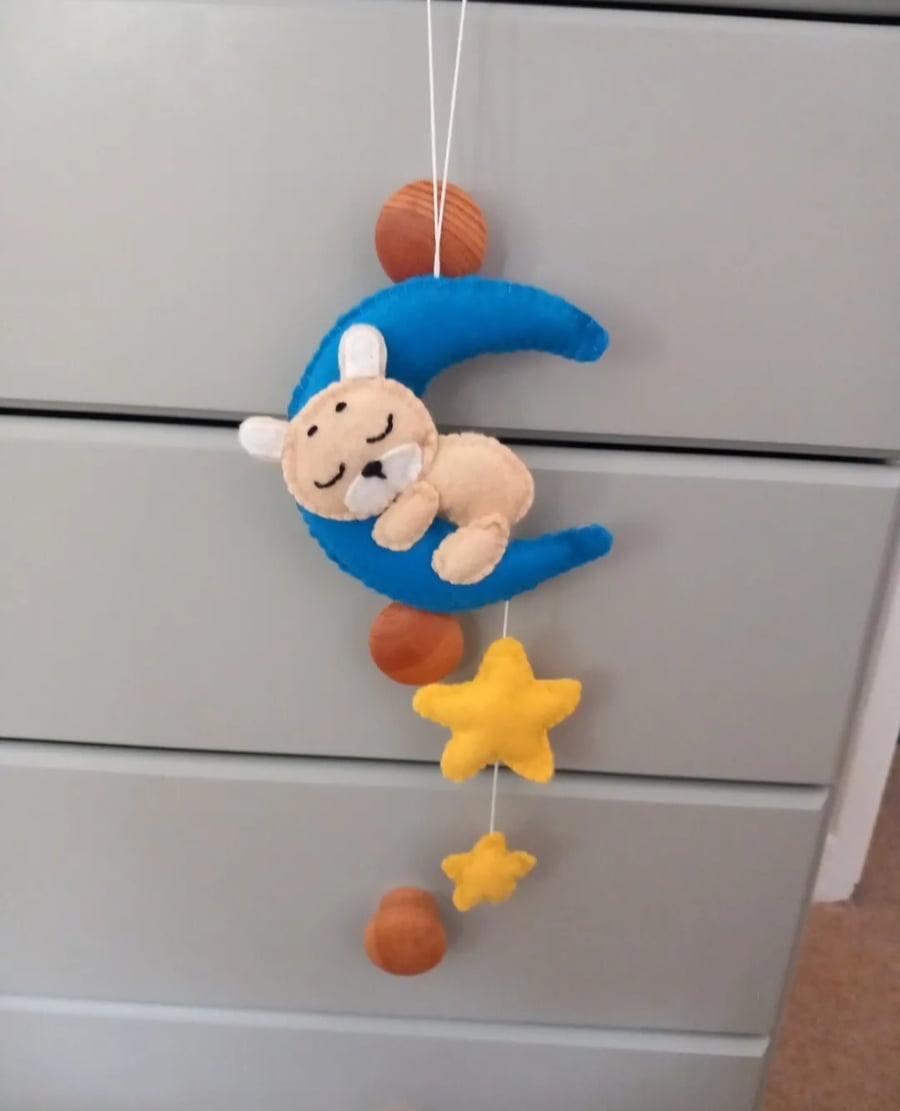 Teddy Bear on Moon Hanging Decoration
