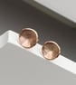Handmade 9ct rose gold 7mm disc petal stud earrings  - Image 1