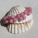 Pink Chalcedony Gemstone Beaded Bracelet "Cherish"