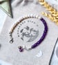 Amethyst & Pearl Celestial Gemstone Bracelet - February & June Birthstone - Image 4