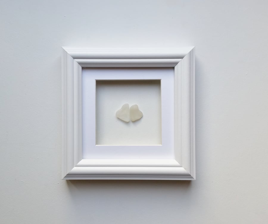 Sea Glass Hearts, Valentine Gift Wedding Gift, Anniversary, Engagement Gift