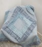 Blue and White Cotton Patchwork Lap Quilt - Image 2