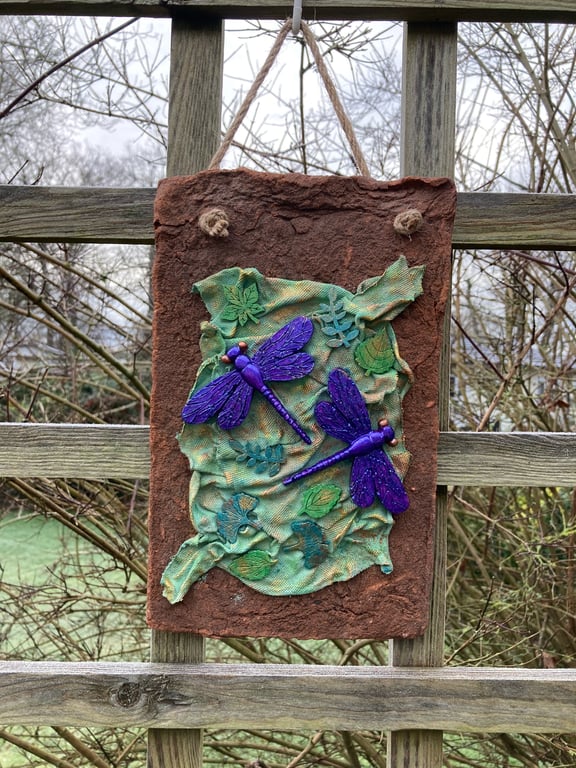 Dragonflies on Reclaimed Roof Tile