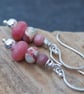 Rose Jade Silver Drop Earrings - Image 2