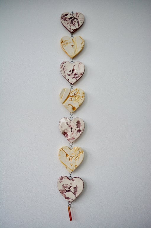 Ceramic Heart Hanging Decoration - Botanical Impressions - Nature Wall Art