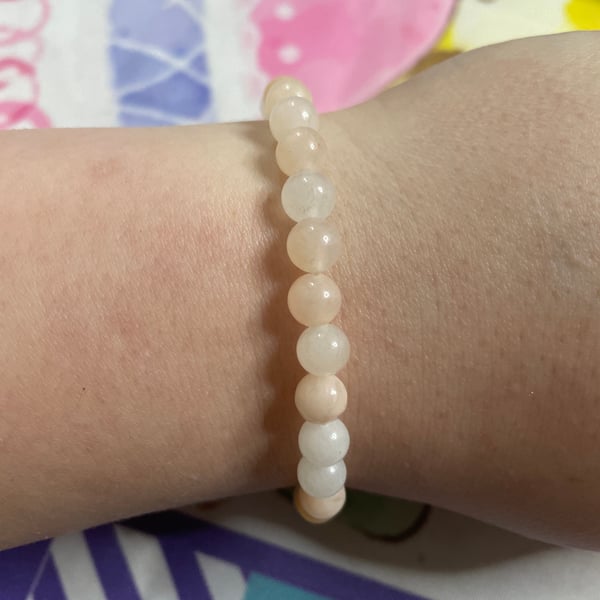 (Pink Dolomite Stone) Handmade Gemstone Bracelet (17cm)