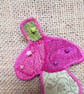 Fuchsia silk brooch  - Image 2