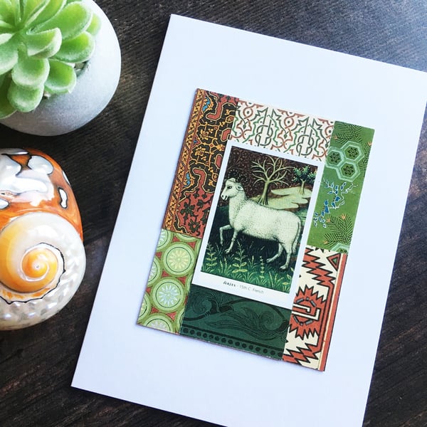 ON SALE: Handmade aries card, aries birthday, aries ram, Aries,