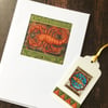 Scorpio card. Handmade card and gift tag.