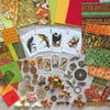 Mixed media kit, craft bundle, craft supplies, craft stash.