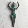 Mykonos Goddess pendant, verdigris, jewellery making, female figure