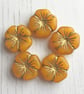 Large Czech glass, puffed flower beads 20mm, deep yellow flower beads