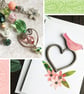 Pretty bag charm and matching card, bird, purse charm, gift bundle