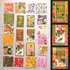 Craft supplies, vintage playing cards and origami papers, craft kit.