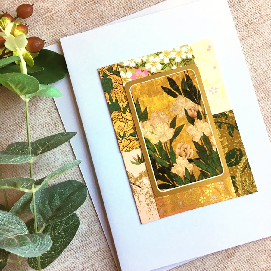 Peonies card, handmade card, anniversary card, floral card, birthday card