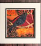 Blackbird textile picture, gift for bird lover, fabric bird picture - Image 5