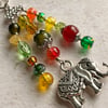 Elephant bag charm, indian elephant, semi-precious beads gift for elephant lover