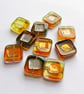 Czech glass, pressed, table cut 14mm square beads