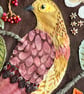 Hand sewn textile picture of folk bird and flowers - gift for bird lover - Image 7
