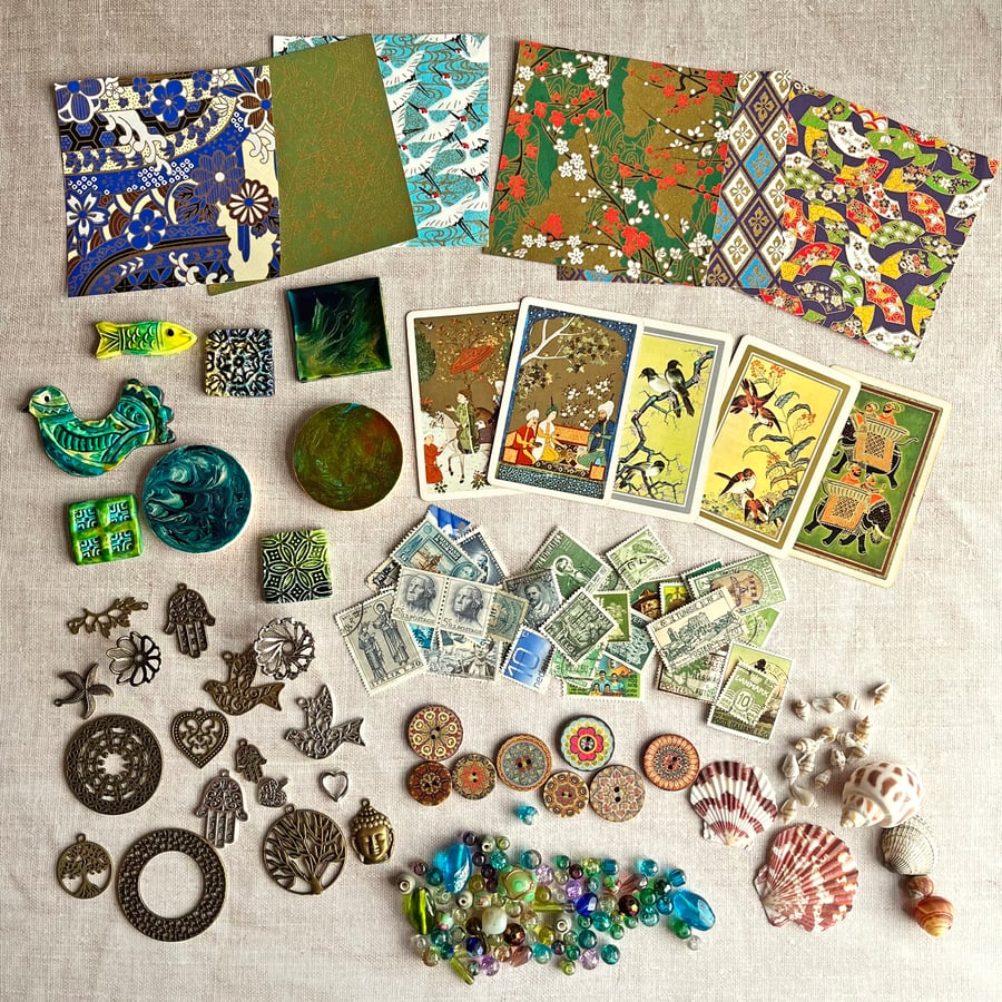 Huge craft stash, mixed media materials, craft bundle, craft materials