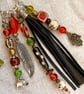 Boho bag charm, bead and tassel bag charm, handbag charm