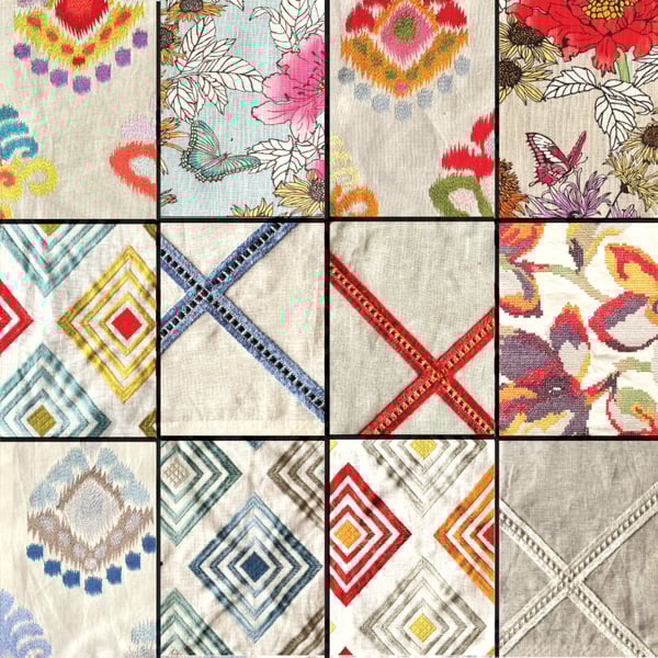 ON SALE:Craft fabrics, 12 textile samples from a Jane Churchill ex-display book 