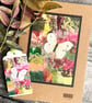 Decorated A5 sketchbook, gift for artist, butterfly, mixed media