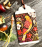 Hand sewn textile picture of folk bird and flowers - gift for bird lover - Image 8