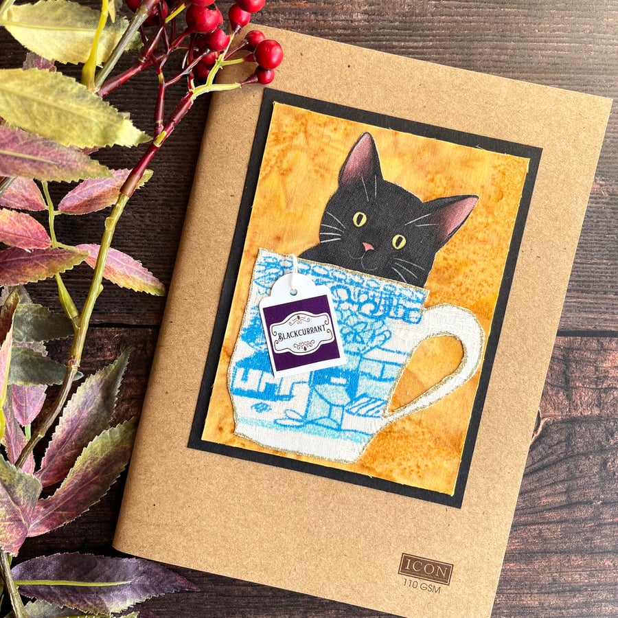 Decorated A5 sketchbook, gift for artist, cat lover, funny cat