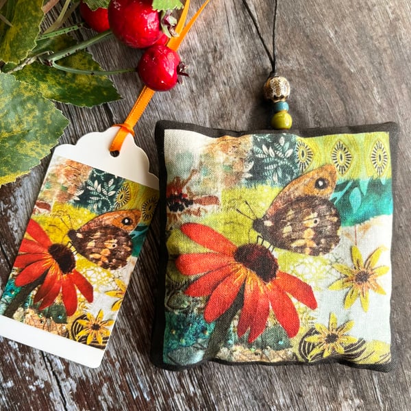 Handmade lavender bag, scented gift, letterbox gift, butterfly lover