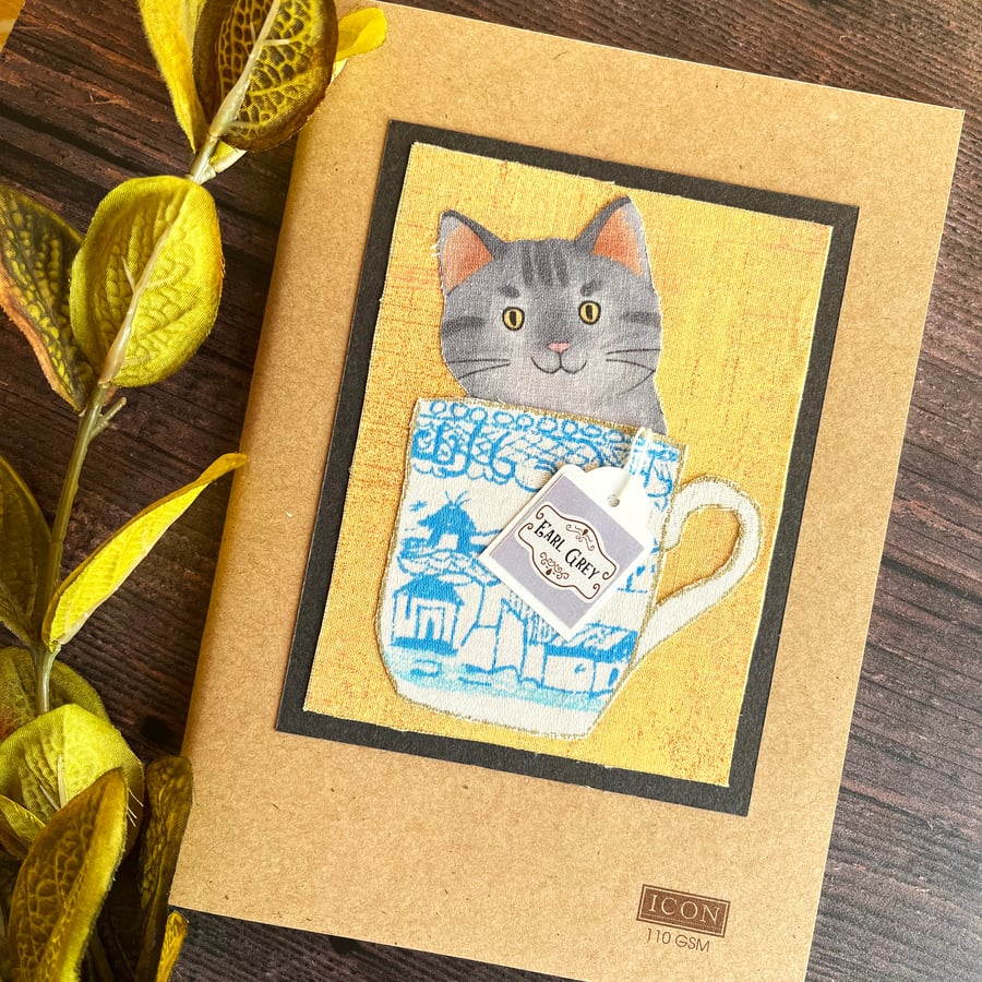 Decorated A5 sketchbook, gift for artist, cat lover, funny cat