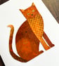 Handmade cat card, collage, card or gift for cat lover, tabby cat, ginger cat - Image 3