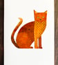 Handmade cat card, collage, card or gift for cat lover, tabby cat, ginger cat - Image 2