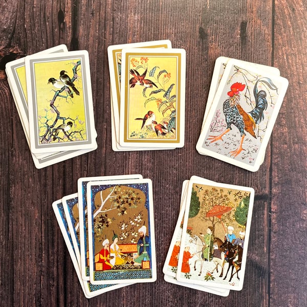 Vintage playing cards, mixed media materials, card making, paper ephemera