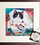 Gift for cat lover, tuxedo cat, cat collage, funny cat gift - Image 2